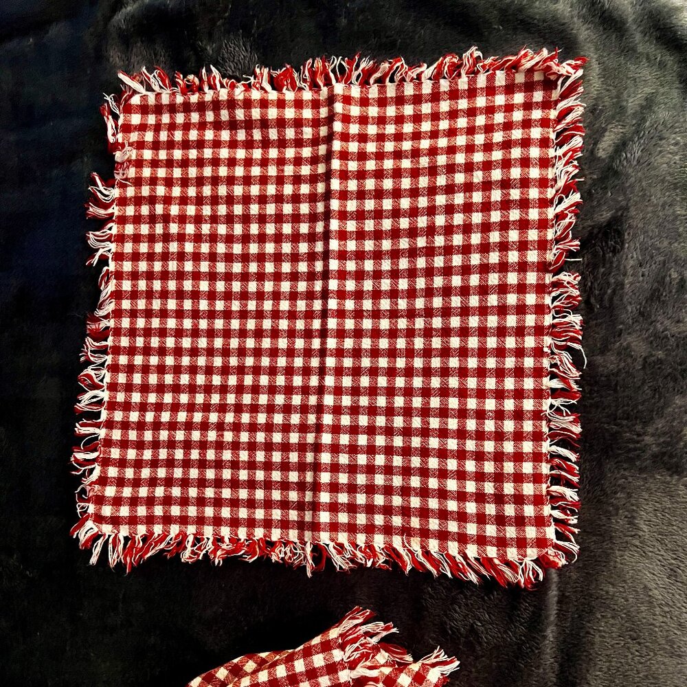 Red Checkered Napkins - set of 2